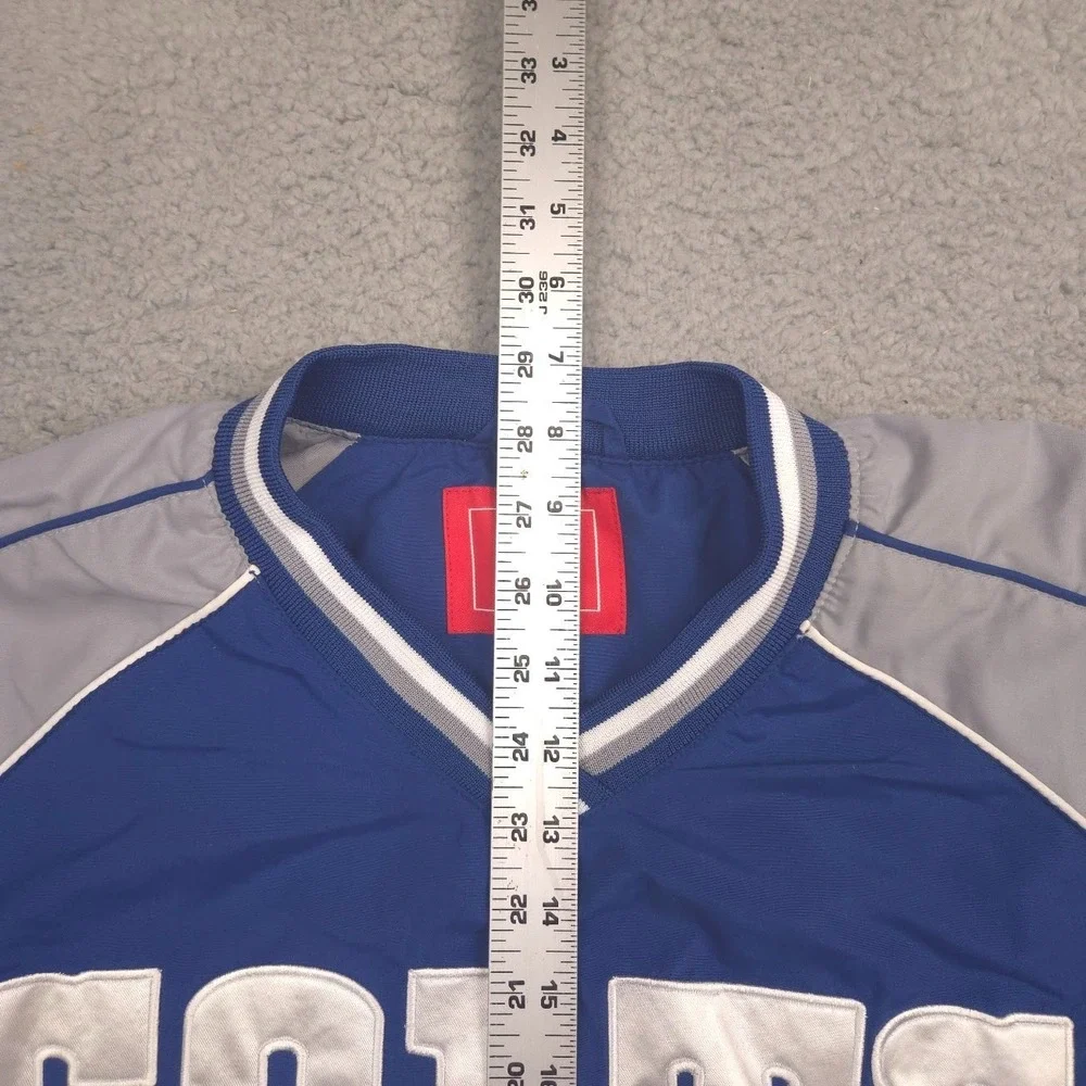 NFL Colts Pullover Jacket Mens‎ Large Blue Gray Lined V Neck Windbreaker Vintage